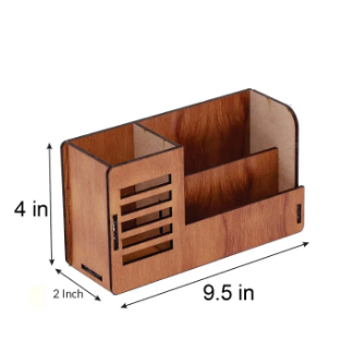 "Wooden mobile and key holder with a modern wall-mounted design."