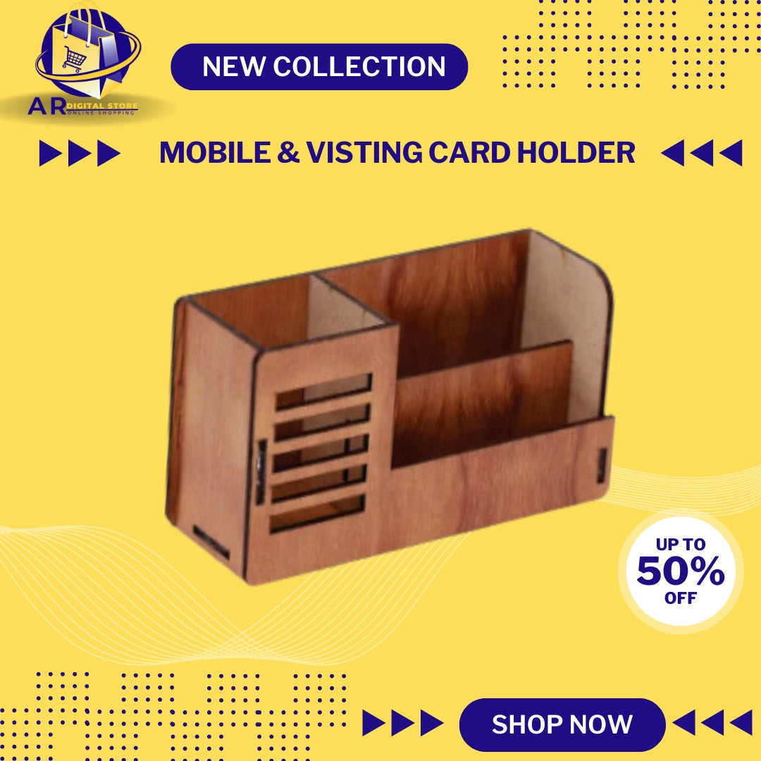 "Wooden mobile and key holder with a modern wall-mounted design."